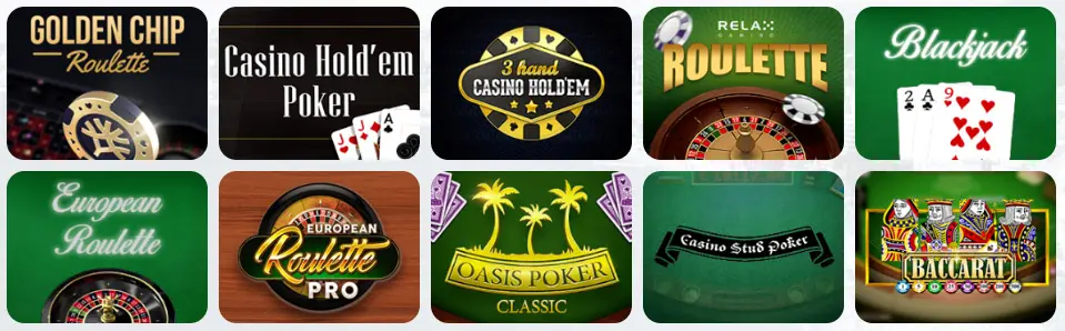 Juegos de mesa en Lucky Bird Casino